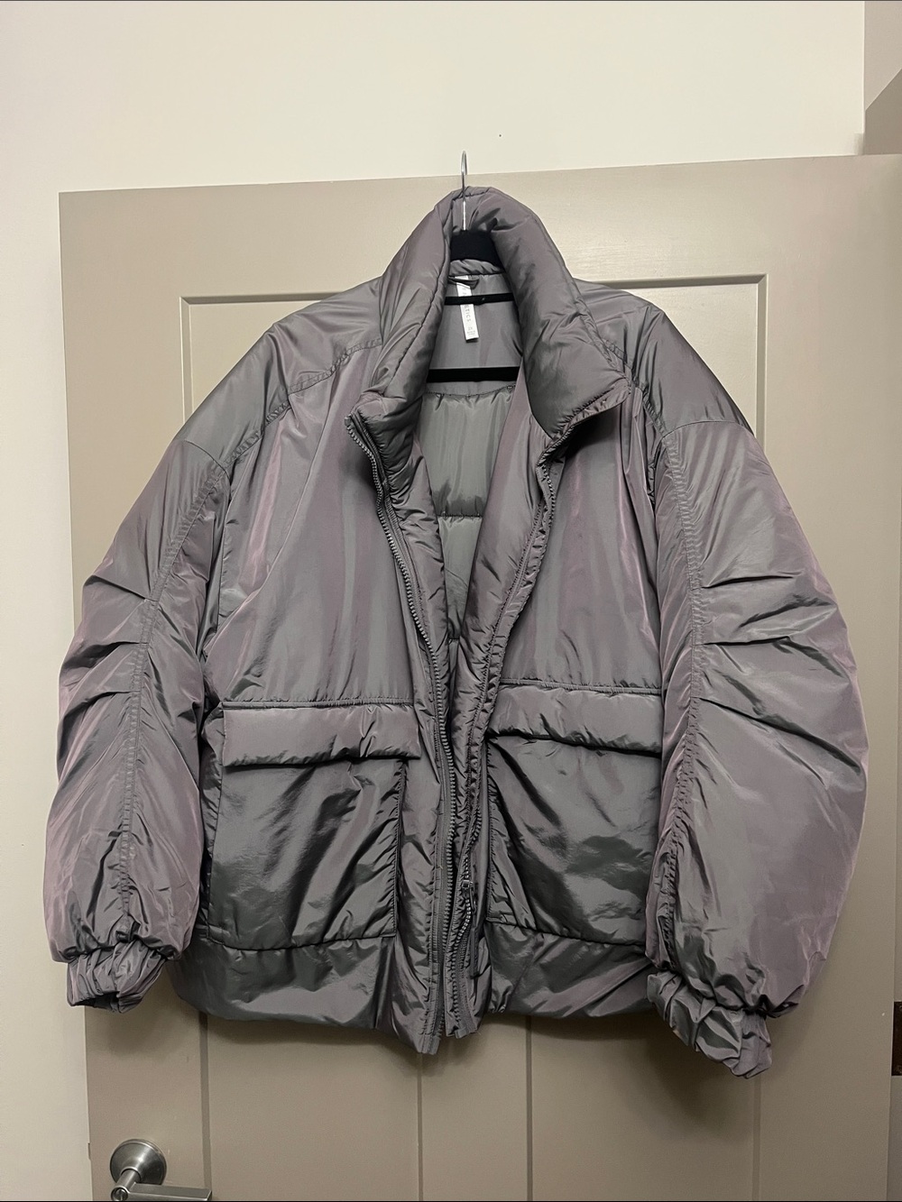 Fabletics Gray Oversized Puffer Jacket